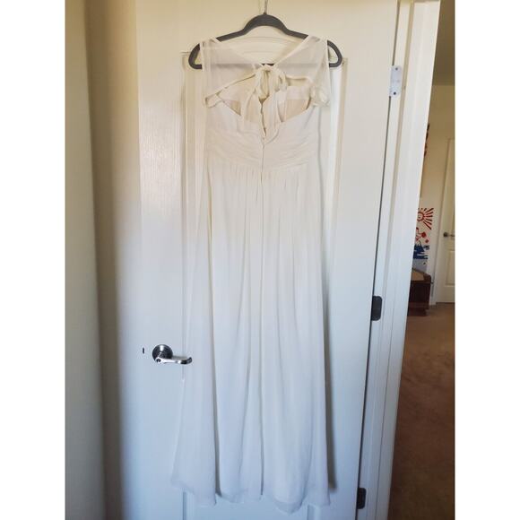 Bill Levkoff Ivory Formal Prom Bridesmaid Chiffon Long Maxi Dress, Size 12 - Picture 8 of 13